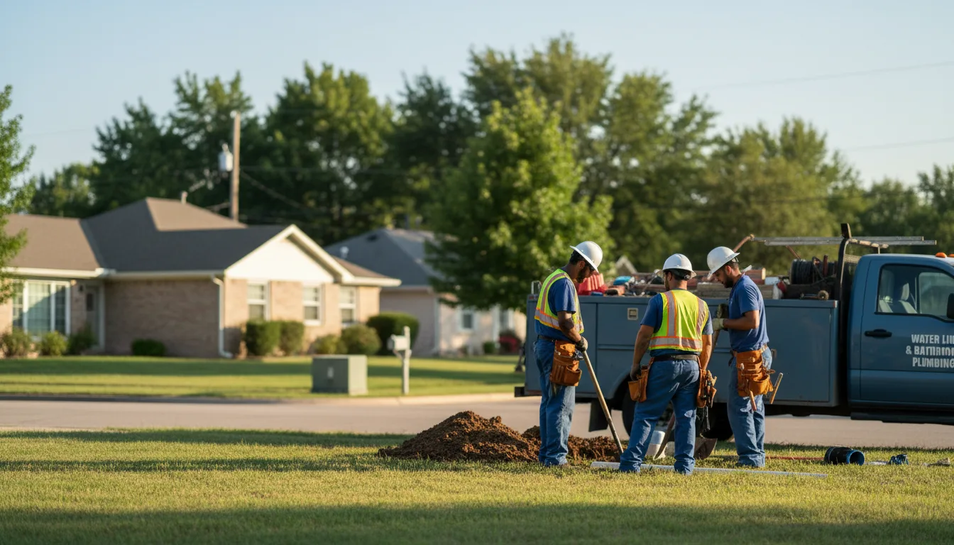 Residential water line and bathroom plumbing service in Chase, KS